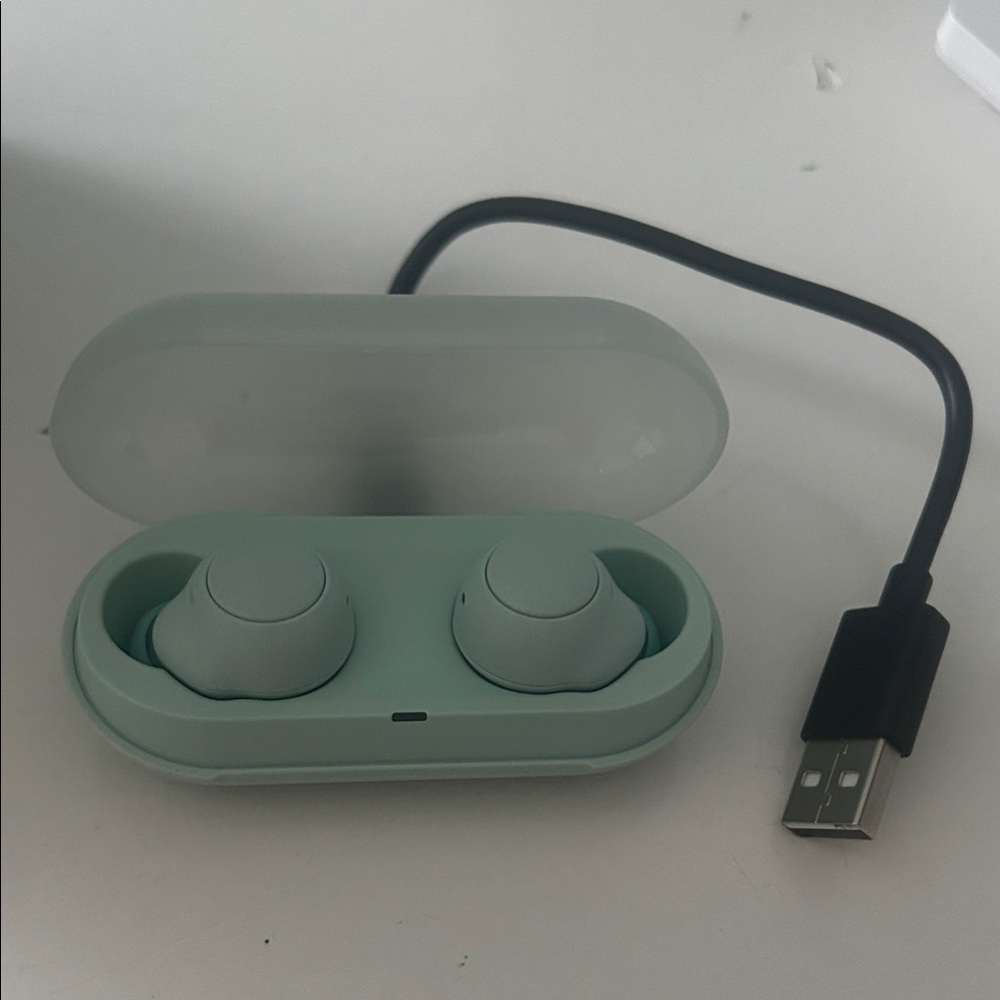 Sony Mint Green Earbud Headphones